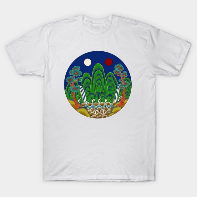 Minhwa: Sun, Moon and 5 Peaks: King's painting A_1 Type (Korean traditional/folk art) T-Shirt by koreanfolkpaint